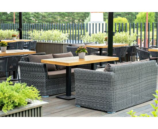 "Капучино" диван из искусственного ротанга двухместный, цвет графит, изображение 3 | Интернет магазин мебели и декора LifeDekor