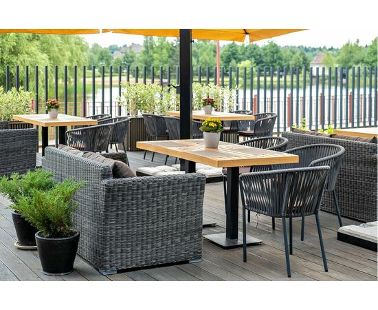 "Капучино" диван из искусственного ротанга двухместный, цвет графит, изображение 4 | Интернет магазин мебели и декора LifeDekor