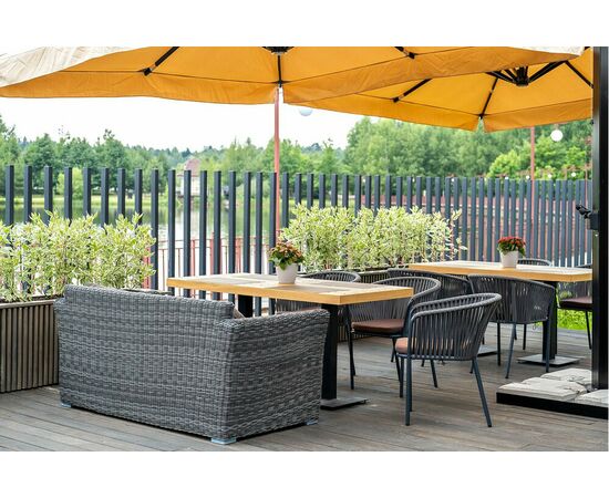 "Капучино" диван из искусственного ротанга двухместный, цвет графит, изображение 5 | Интернет магазин мебели и декора LifeDekor