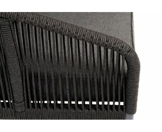 "Канны" кресло плетеное из роупа, каркас алюминий темно-серый (RAL7024) муар, роуп темно-серый круглый, ткань темно-серая 027, изображение 5 | Интернет магазин мебели и декора LifeDekor
