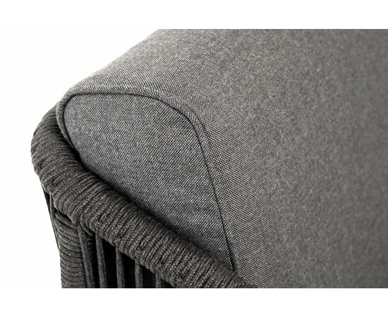 "Канны" кресло плетеное из роупа, каркас алюминий темно-серый (RAL7024) муар, роуп темно-серый круглый, ткань темно-серая 027, изображение 8 | Интернет магазин мебели и декора LifeDekor