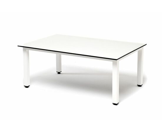 "Канны" журнальный столик из HPL 95х60, H40, каркас светло-серый (RAL7035), цвет столешницы "молочный" | Интернет магазин мебели и декора LifeDekor