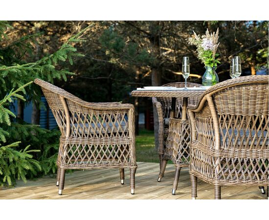 "Дольче" обеденная группа из искусственного ротанга, цвет коричневый, изображение 7 | Интернет магазин мебели и декора LifeDekor