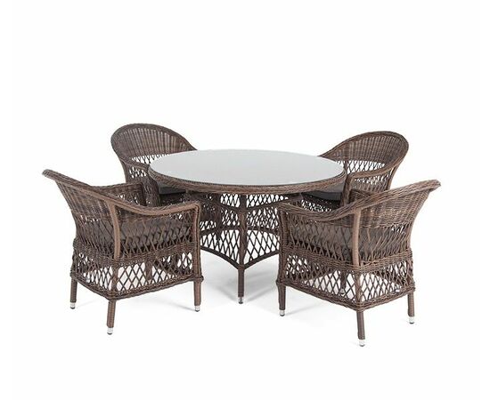 "Дольче" обеденная группа из искусственного ротанга, цвет коричневый, изображение 11 | Интернет магазин мебели и декора LifeDekor