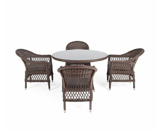 "Дольче" обеденная группа из искусственного ротанга, цвет коричневый, изображение 12 | Интернет магазин мебели и декора LifeDekor