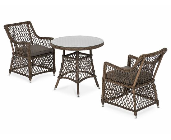 "Эспрессо–80 L" обеденная группа плетеная, цвет коричневый | Интернет магазин мебели и декора LifeDekor