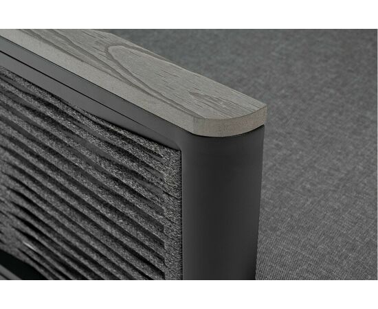 "Сан Ремо" кресло плетеное из роупа садовое, каркас алюминий темно-серый, роуп серый, ткань серая, изображение 5 | Интернет магазин мебели и декора LifeDekor