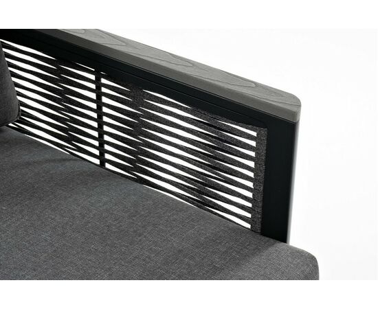 "Сан Ремо" кресло плетеное из роупа садовое, каркас алюминий темно-серый, роуп серый, ткань серая, изображение 6 | Интернет магазин мебели и декора LifeDekor