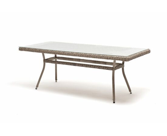 "Латте" плетеный стол из искусственного ротанга 200х90см, цвет бежевый | Интернет магазин мебели и декора LifeDekor