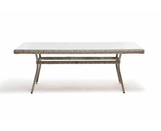 "Латте" плетеный стол из искусственного ротанга 200х90см, цвет бежевый, изображение 2 | Интернет магазин мебели и декора LifeDekor