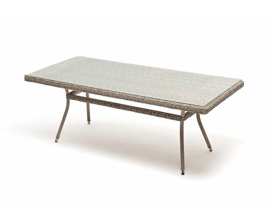 "Латте" плетеный стол из искусственного ротанга 200х90см, цвет бежевый, изображение 4 | Интернет магазин мебели и декора LifeDekor