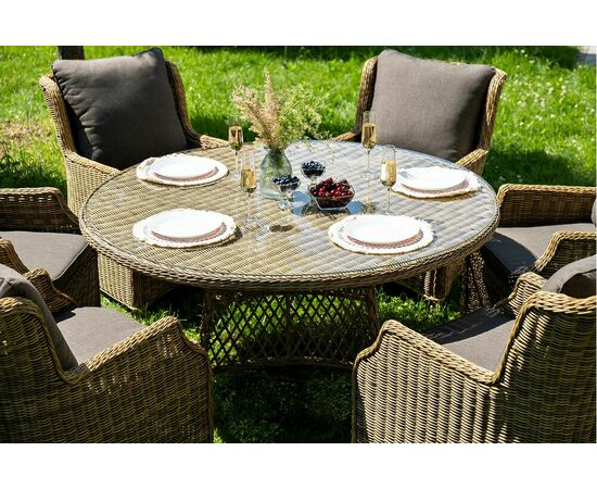"Эспрессо–150 N" обеденная группа плетеная, цвет соломенный, изображение 3 | Интернет магазин мебели и декора LifeDekor
