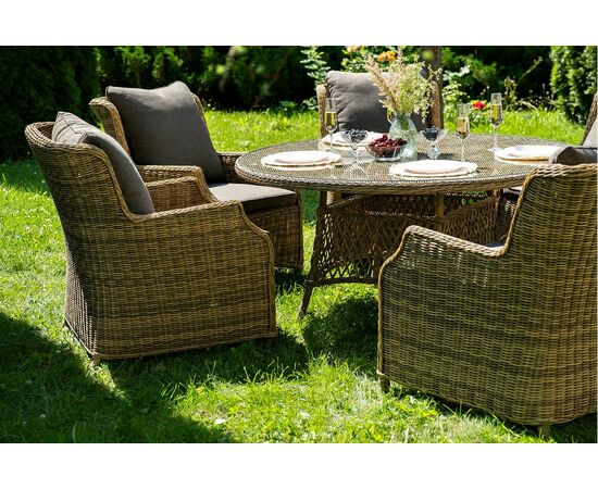 "Эспрессо–150 N" обеденная группа плетеная, цвет соломенный, изображение 5 | Интернет магазин мебели и декора LifeDekor