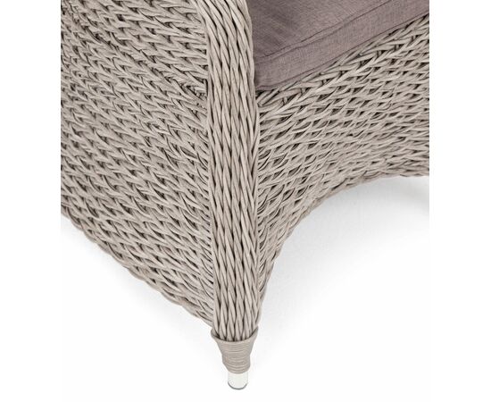 "Равенна" плетеное кресло из искусственного ротанга (гиацинт), цвет серый, изображение 3 | Интернет магазин мебели и декора LifeDekor