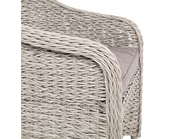 "Равенна" плетеное кресло из искусственного ротанга (гиацинт), цвет серый, изображение 4 | Интернет магазин мебели и декора LifeDekor