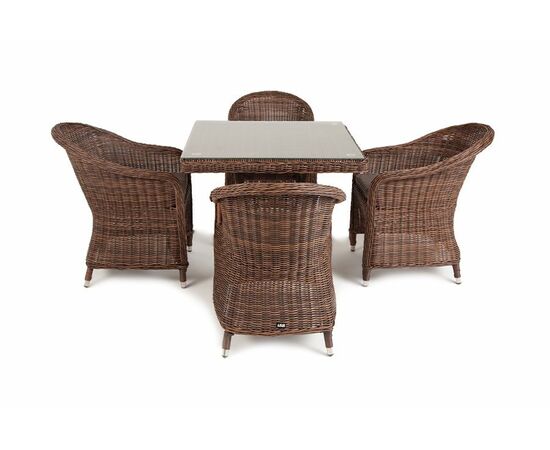 "Фредо" обеденная группа из искусственного ротанга, цвет коричневый, изображение 4 | Интернет магазин мебели и декора LifeDekor