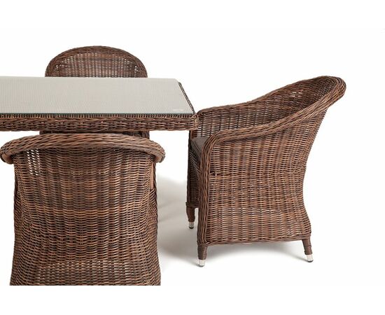 "Фредо" обеденная группа из искусственного ротанга, цвет коричневый, изображение 5 | Интернет магазин мебели и декора LifeDekor