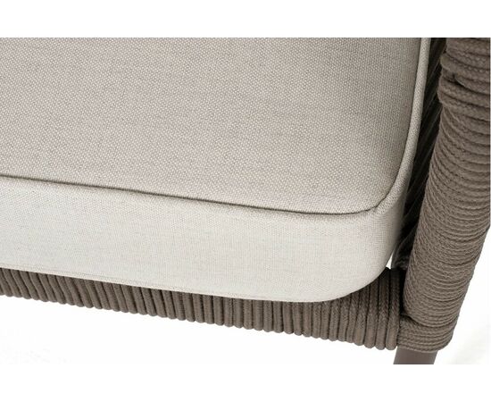"Канны" диван модульный плетеный из роупа, каркас алюминий темно-серый (RAL7024), роуп темно-серый круглый, ткань темно-серая, изображение 6 | Интернет магазин мебели и декора LifeDekor