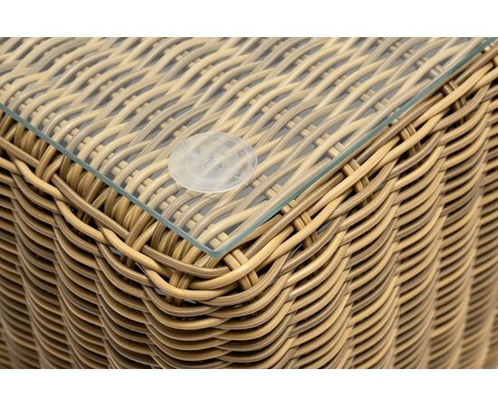 "Боно" журнальный столик из искусственного ротанга, цвет соломенный, изображение 4 | Интернет магазин мебели и декора LifeDekor