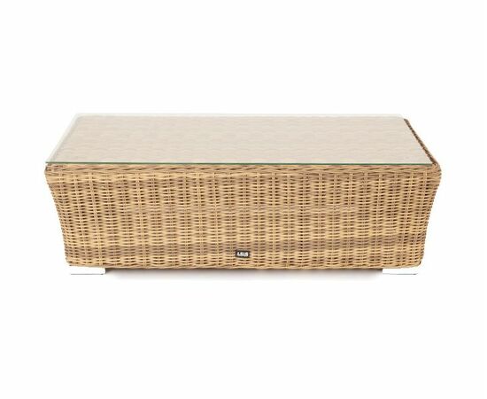 "Капучино" журнальный столик из искусственного ротанга, цвет соломенный, изображение 2 | Интернет магазин мебели и декора LifeDekor