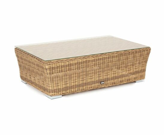 "Капучино" журнальный столик из искусственного ротанга, цвет соломенный, изображение 3 | Интернет магазин мебели и декора LifeDekor