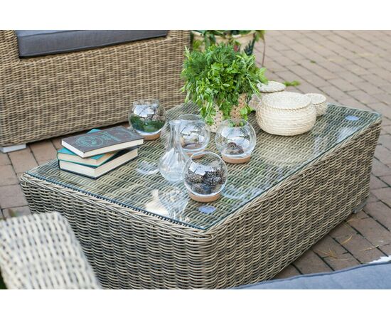 "Капучино" журнальный столик из искусственного ротанга, цвет соломенный, изображение 7 | Интернет магазин мебели и декора LifeDekor
