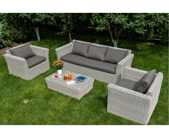 "Капучино" лаунж-зона из искусственного ротанга, цвет бежевый | Интернет магазин мебели и декора LifeDekor