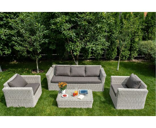 "Капучино" лаунж-зона из искусственного ротанга, цвет бежевый, изображение 2 | Интернет магазин мебели и декора LifeDekor