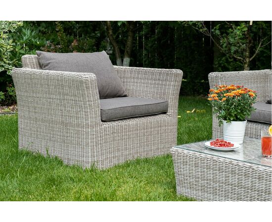 "Капучино" лаунж-зона из искусственного ротанга, цвет бежевый, изображение 4 | Интернет магазин мебели и декора LifeDekor