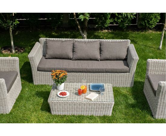 "Капучино" лаунж-зона из искусственного ротанга, цвет бежевый, изображение 6 | Интернет магазин мебели и декора LifeDekor