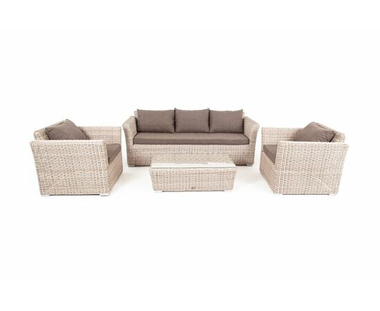 "Капучино" лаунж-зона из искусственного ротанга, цвет бежевый, изображение 15 | Интернет магазин мебели и декора LifeDekor