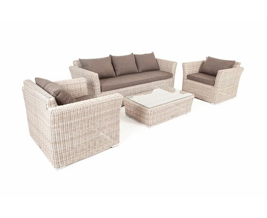 "Капучино" лаунж-зона из искусственного ротанга, цвет бежевый, изображение 16 | Интернет магазин мебели и декора LifeDekor