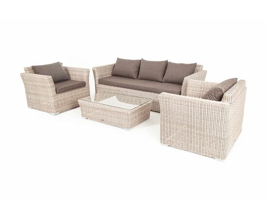 "Капучино" лаунж-зона из искусственного ротанга, цвет бежевый, изображение 17 | Интернет магазин мебели и декора LifeDekor