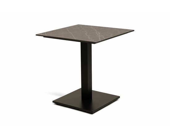 "Каффе" стол из HPL квадратный 70х70см, цвет "серый мрамор", подстолье стальное | Интернет магазин мебели и декора LifeDekor