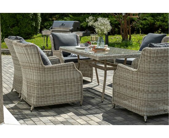 "Неаполь" обеденная группа плетеная из искусственного ротанга, цвет соломенный, изображение 5 | Интернет магазин мебели и декора LifeDekor