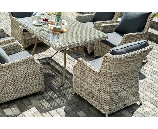 "Неаполь" обеденная группа плетеная из искусственного ротанга, цвет соломенный, изображение 8 | Интернет магазин мебели и декора LifeDekor