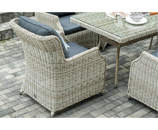 "Неаполь" обеденная группа плетеная из искусственного ротанга, цвет соломенный, изображение 10 | Интернет магазин мебели и декора LifeDekor