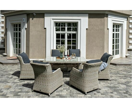 "Неаполь" обеденная группа плетеная из искусственного ротанга, цвет соломенный, изображение 12 | Интернет магазин мебели и декора LifeDekor