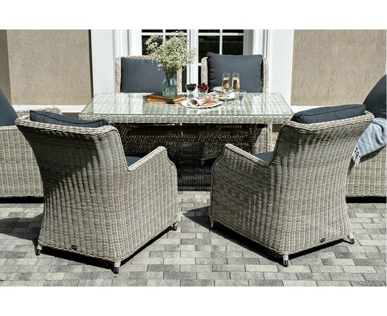 "Неаполь" обеденная группа плетеная из искусственного ротанга, цвет соломенный, изображение 13 | Интернет магазин мебели и декора LifeDekor