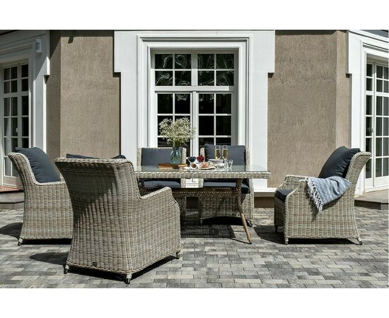 "Неаполь" обеденная группа плетеная из искусственного ротанга, цвет соломенный, изображение 14 | Интернет магазин мебели и декора LifeDekor