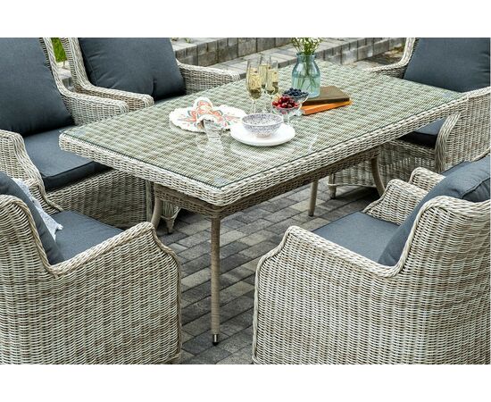 "Неаполь" обеденная группа плетеная из искусственного ротанга, цвет соломенный, изображение 15 | Интернет магазин мебели и декора LifeDekor