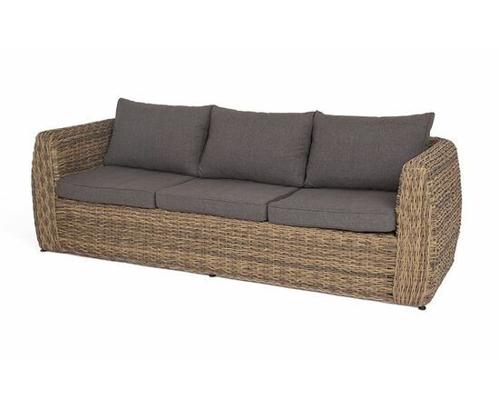 "Кальяри" диван из искусственного ротанга (гиацинт) трехместный, цвет соломенный | Интернет магазин мебели и декора LifeDekor