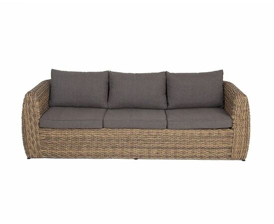 "Кальяри" диван из искусственного ротанга (гиацинт) трехместный, цвет соломенный, изображение 2 | Интернет магазин мебели и декора LifeDekor