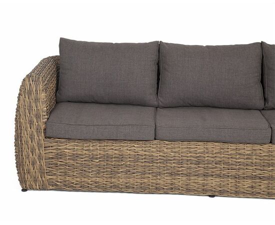 "Кальяри" диван из искусственного ротанга (гиацинт) трехместный, цвет соломенный, изображение 3 | Интернет магазин мебели и декора LifeDekor