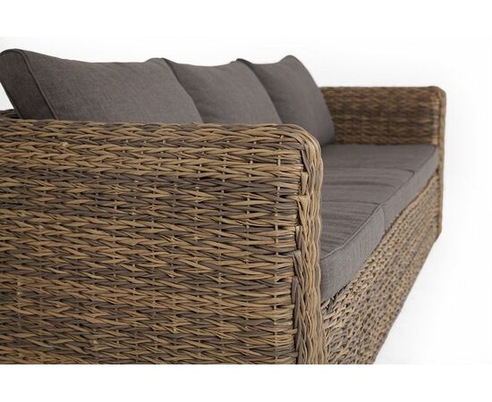 "Кальяри" диван из искусственного ротанга (гиацинт) трехместный, цвет соломенный, изображение 5 | Интернет магазин мебели и декора LifeDekor