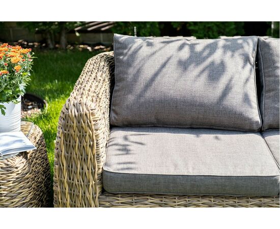 "Кальяри" диван из искусственного ротанга (гиацинт) трехместный, цвет соломенный, изображение 9 | Интернет магазин мебели и декора LifeDekor