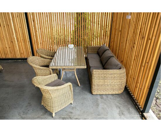 "Кальяри" диван из искусственного ротанга (гиацинт) трехместный, цвет соломенный, изображение 11 | Интернет магазин мебели и декора LifeDekor