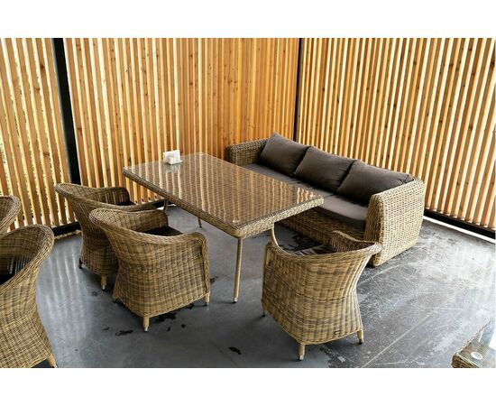 "Кальяри" диван из искусственного ротанга (гиацинт) трехместный, цвет соломенный, изображение 16 | Интернет магазин мебели и декора LifeDekor