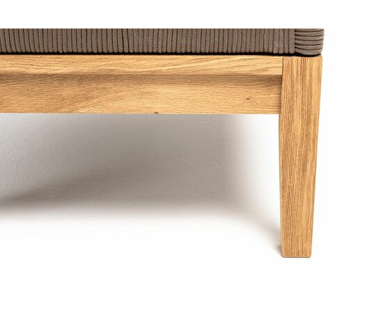 "Канны" кресло плетеное из роупа, основание дуб, роуп коричневый круглый, ткань темно-серая 027, изображение 8 | Интернет магазин мебели и декора LifeDekor