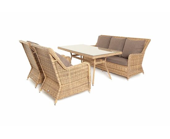 "Гляссе" обеденная группа из искусственного ротанга, цвет соломенный, изображение 3 | Интернет магазин мебели и декора LifeDekor